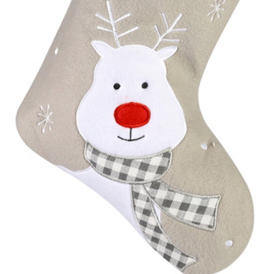 Grey Reindeer Xmas Tree Decoration Christmas Gift Bag Christmas Stocking