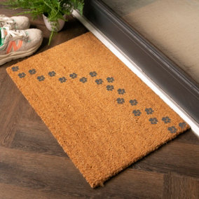 Grey Repeat Paw Prints Doormat