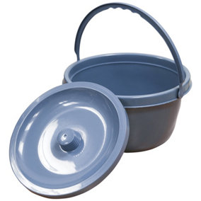 Grey Replacement Commode Bucket and Lid for ve00226 Folding Commode