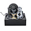Grey Resin Tabletop Cherub  Electric Fountain Water Feature with LED Light