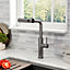 Grey Retractable Pulldown Kitchen Mixer Tap Faucet