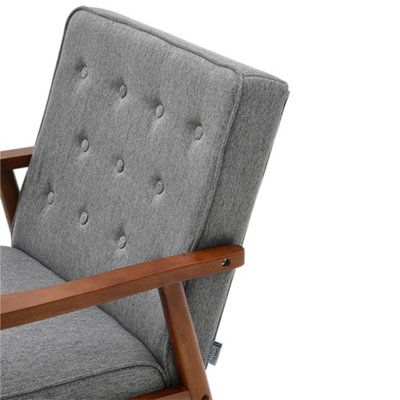 Graphite Grey Modern Classic Upholstered Accent Arm Chair Club Chair