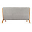 Grey Retro Wooden Frame Double Seat Sofa with Backrest W 1290 mm