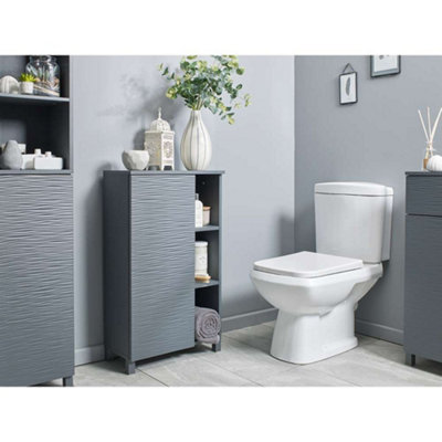 Grey Ripple Bathroom Console Storage Unit Price Comparisons | Compare The Build
