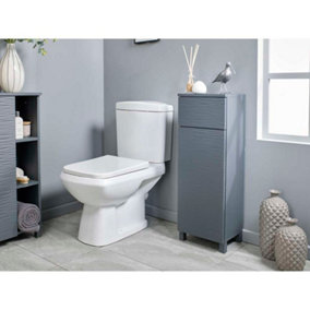 Grey Ripple Bathroom Floor Cabinet
