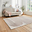 Grey Rose Abstract Modern Striped Rug Easy to clean Dining Room-120cm X 170cm