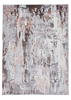 Grey Rose Abstract Rug, 8mm Thickness Modern Rug, Grey Rose Rug for ...