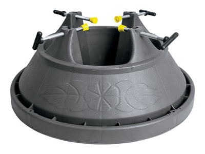 Grey Round Plastic Christmas Tree Stand - The Volcano 10