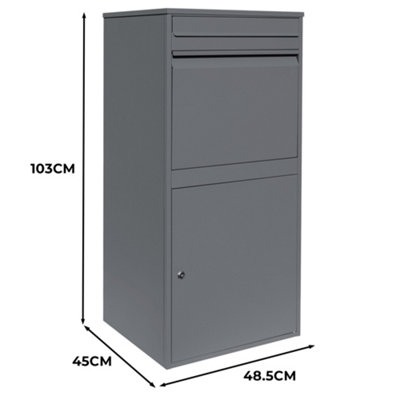 Grey Secure Lockable Parcel Post Box XL
