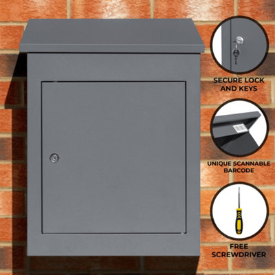 Grey Secure Lockable Parcel Post Box