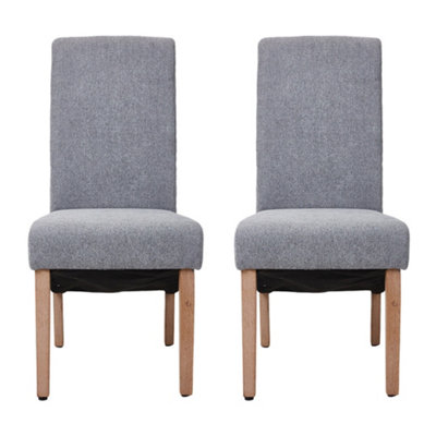 Grey Set of 2 Upholstered Dining Chairs 102cm(H)