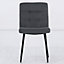 Grey Set of 4 Contemporary Frosted Velvet Dining Chairs with Metal Legs
