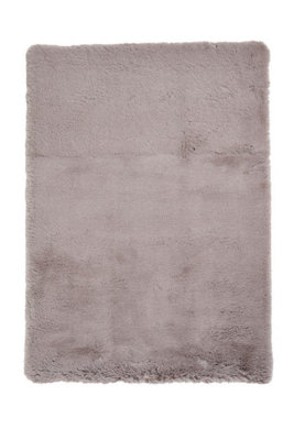 Grey Shaggy Rug, Anti-Shed Plain Rug with 80mm Thickness, Shaggy ...
