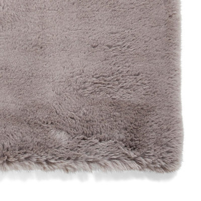 Grey Shaggy Rug, Anti-Shed Plain Rug with 80mm Thickness, Shaggy ...
