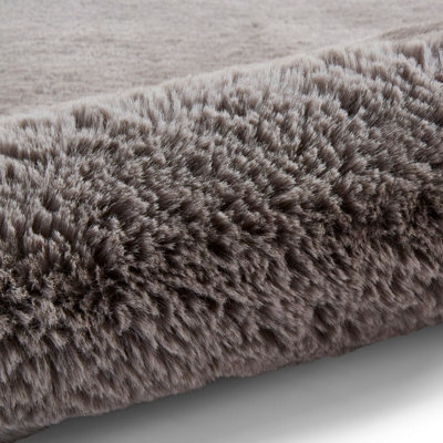 Grey Shaggy Rug, Anti-Shed Plain Rug with 80mm Thickness, Shaggy ...