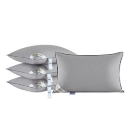 Grey Shredded Supersoft Goose Feather & Down Pillows x4