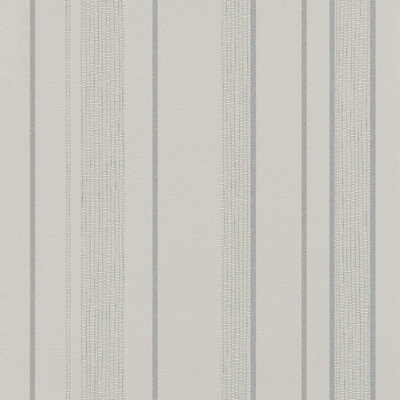 Grey Silver Stripe Wallpaper Metallic Glitter Shimmer Textured NonWoven Vinyl DIY at B&Q