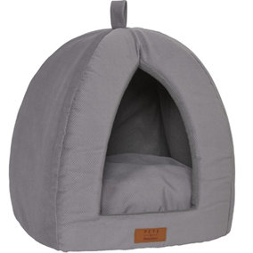 Grey Small Pet Dog Cat Bed Folding Dome Pod Puppy Kitten Igloo Cave Tent House