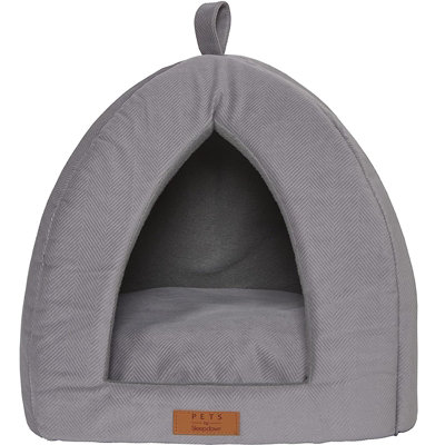 Grey Small Pet Dog Cat Bed Folding Dome Pod Puppy Kitten Igloo Cave Tent House