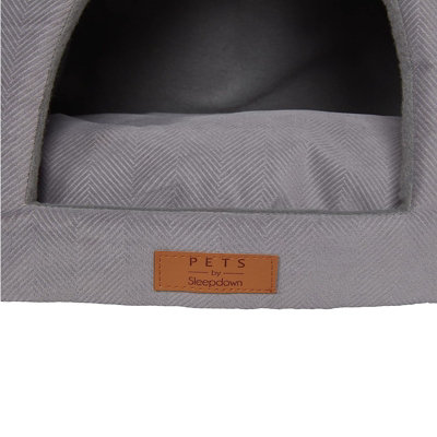 Grey Small Pet Dog Cat Bed Folding Dome Pod Puppy Kitten Igloo Cave Tent House - 5