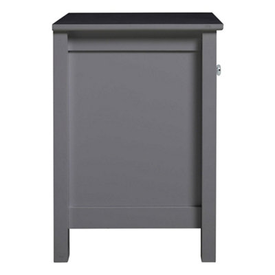 Grey Small Side Table with Drawer for Living Room