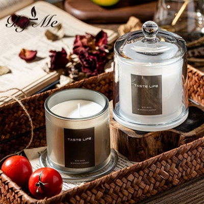 Grey Smokeless Soy Wax Scented Jar Candle Christmas Table Candle Lychee and White Tea 850g