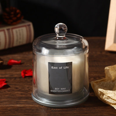 Grey Smokeless Soy Wax Scented Jar Candle Christmas Table Candle Lychee and White Tea 850g
