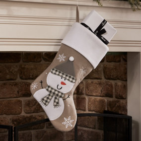Grey Snowman Xmas Tree Decoration Christmas Gift Bag Christmas Stocking