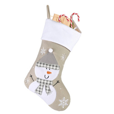 Grey Snowman Xmas Tree Decoration Christmas Gift Bag Christmas Stocking