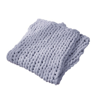 Grey Soft Chenille Blanket Throw Blankets for Bed 1500mm(L)