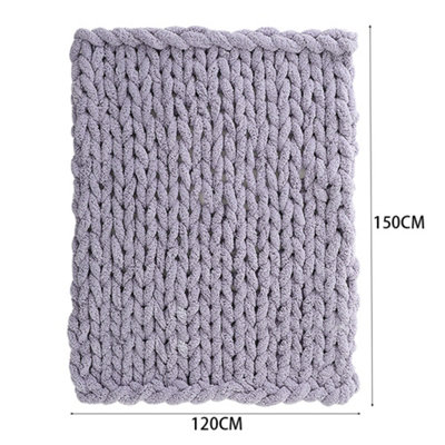 Grey Soft Chenille Blanket Throw Blankets for Bed 1500mm(L)