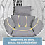 Grey Soft Fluffy Replacement Cotton Filled Egg Hanging Chair Cushion with Headrest and Armrests