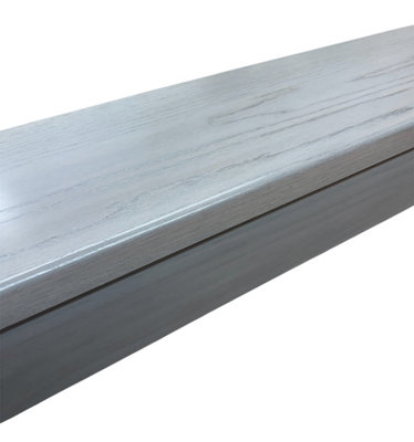 Grey Solid Oak staircase Cladding Kit Treat & Riser lip Bullnose 14 ...