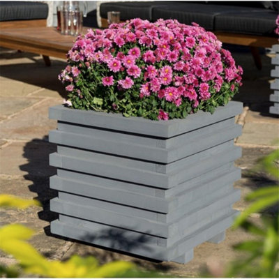 Grey Square Garden Planter (1ft x 1ft)