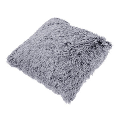 Grey Square Tie Dye Long Plush Throw Pillow 45cm L x 45cm W