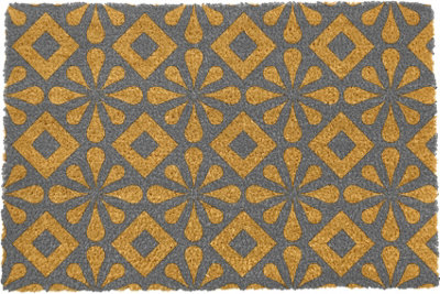 Grey Square Tile Pattern Doormat