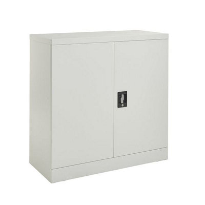 Grey Stainless Steel Filing with 1 Shelf 2 Door Lockable