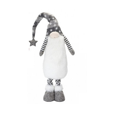 Grey Standing Christmas Gonk 36Inch Tall Xmas Decorative Plush Figure