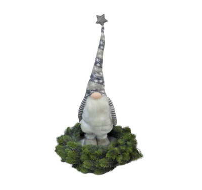 Grey Standing Christmas Gonk 36Inch Tall Xmas Decorative Plush Figure