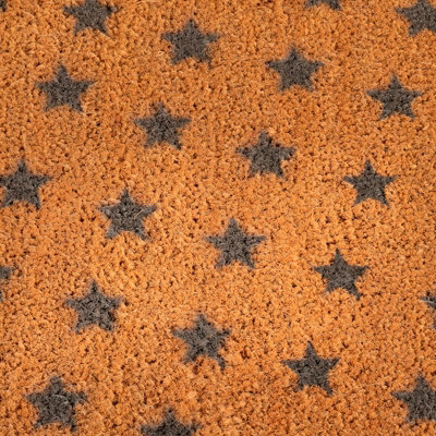 Grey Stars Circle Doormat - Round 70cm