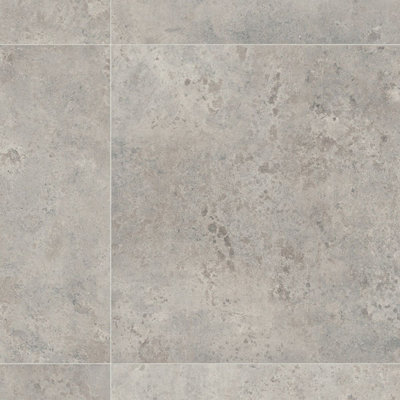 Grey Stone Effect Anti-Slip Vinyl Flooring For Kitchen, Bathroom, LivingRoom, 2.5mm Thick Vinyl Sheet-2m(6'6") X 2m(6'6")-4m²