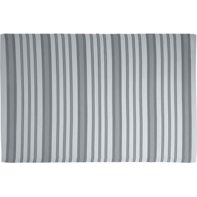 Grey Striped Neutral Outdoor Rug Camping Floor Mat Picnic Blanket 120 x 180cm