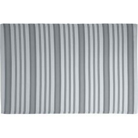 Grey Striped Neutral Outdoor Rug Camping Floor Mat Picnic Blanket 120 x 180cm