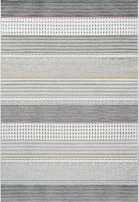 Grey Striped Outdoor Rug, Striped Stain-Resistant Rug For Patio, Garden, Deck, 5mm Modern Outdoor Rug-160cm X 230cm