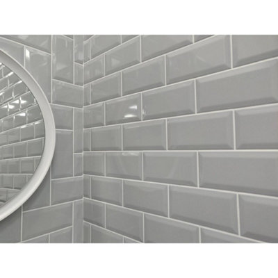 Grey Subway Metro Ceramic Brick Kitchen Splashback Shower Wall Tile ...