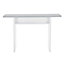 Grey Tabletop White Frame Narrow Rectangular Console Table Desk End Bedside Table with Storage Shelf