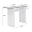 Grey Tabletop White Frame Narrow Rectangular Console Table Desk End Bedside Table with Storage Shelf