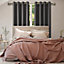 Grey Thermal Insulating Blackout Curtains Eyelet Set Thermally Insulated for Summer & Winter 66 x 72 Inch