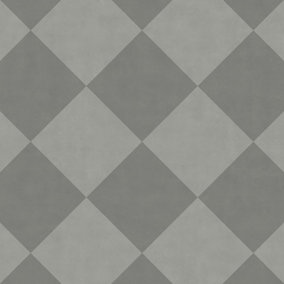 Grey Tile Effect Anti-Slip Vinyl Sheet For DiningRoom Hallways Conservatory And Kitchen Use-1m X 2m (2m²)