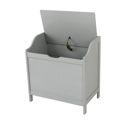 Grey Tongue & Groove Bathroom Storage Laundry Basket